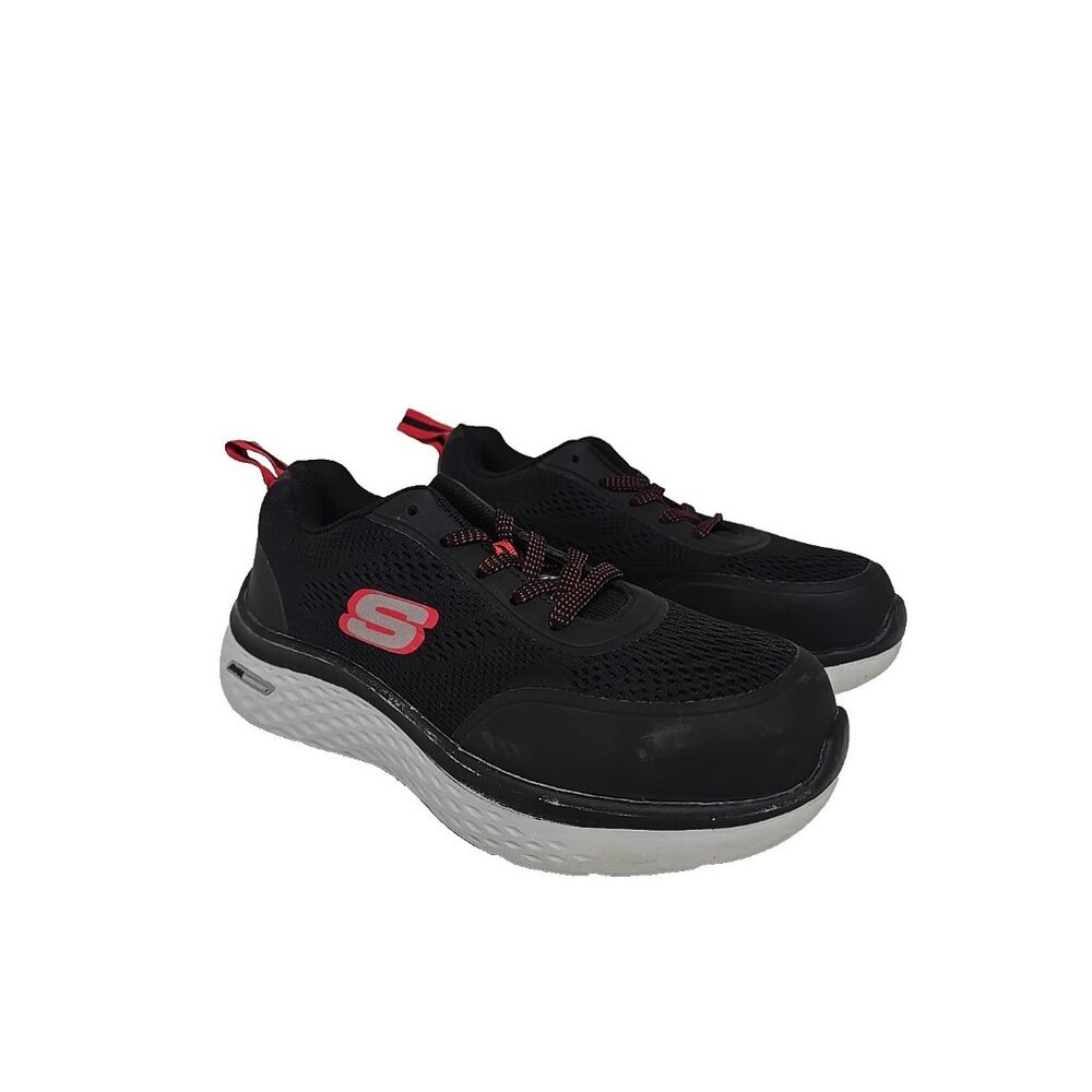 Skechers Women's Steel Toe Steel Plate Athletic Work Shoes 99997000 Black Red 6M